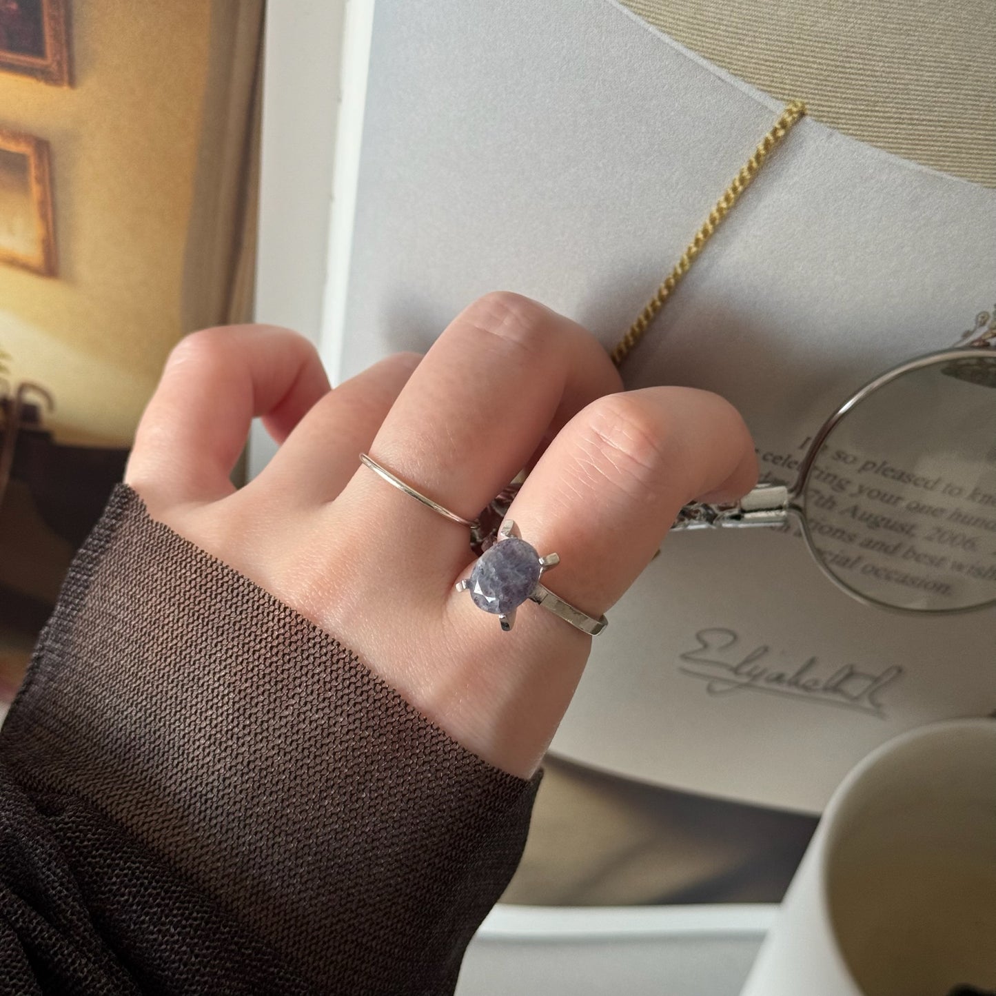 [ bloodshot Iolite ] classic silver [ free size ]