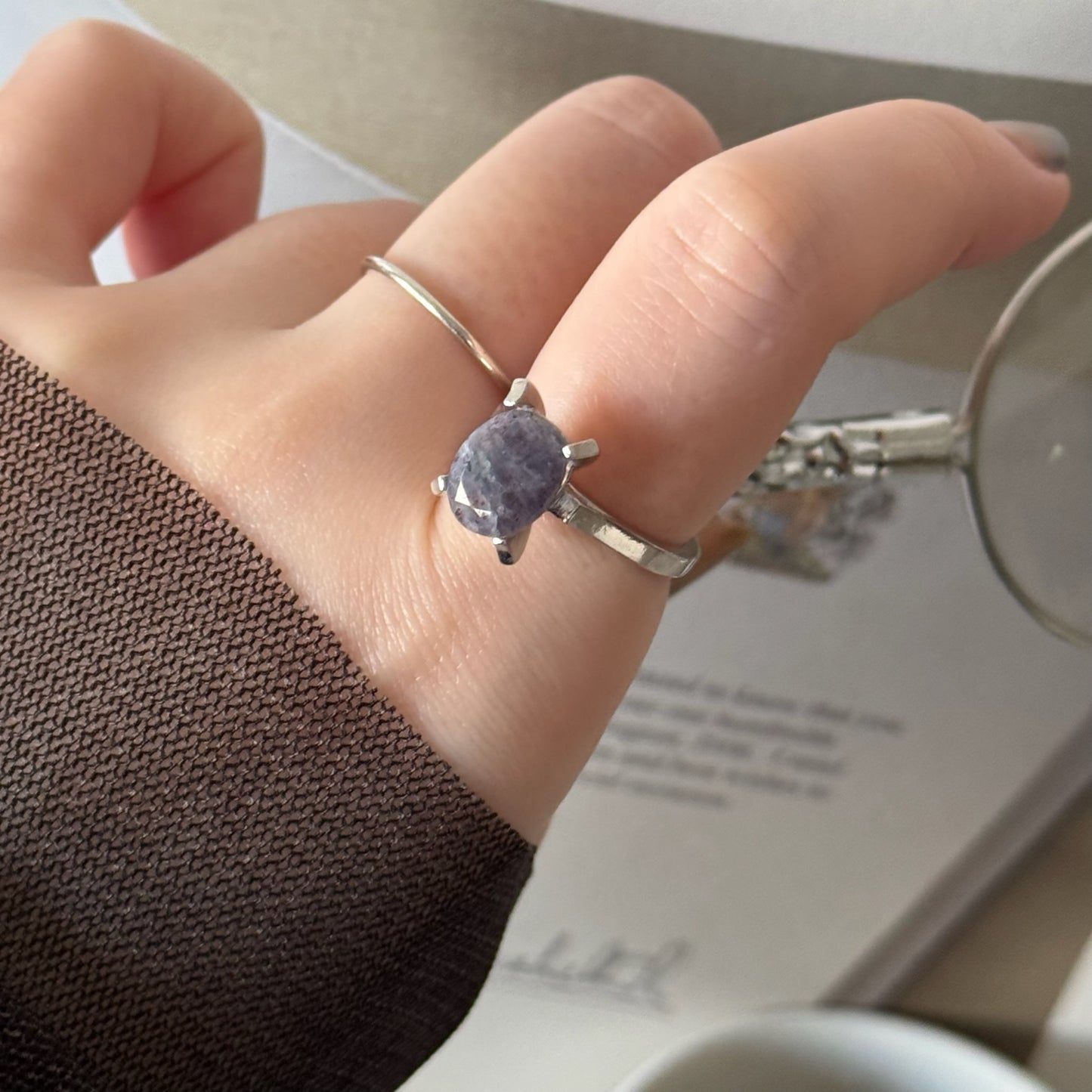 [ bloodshot Iolite ] classic silver [ free size ]