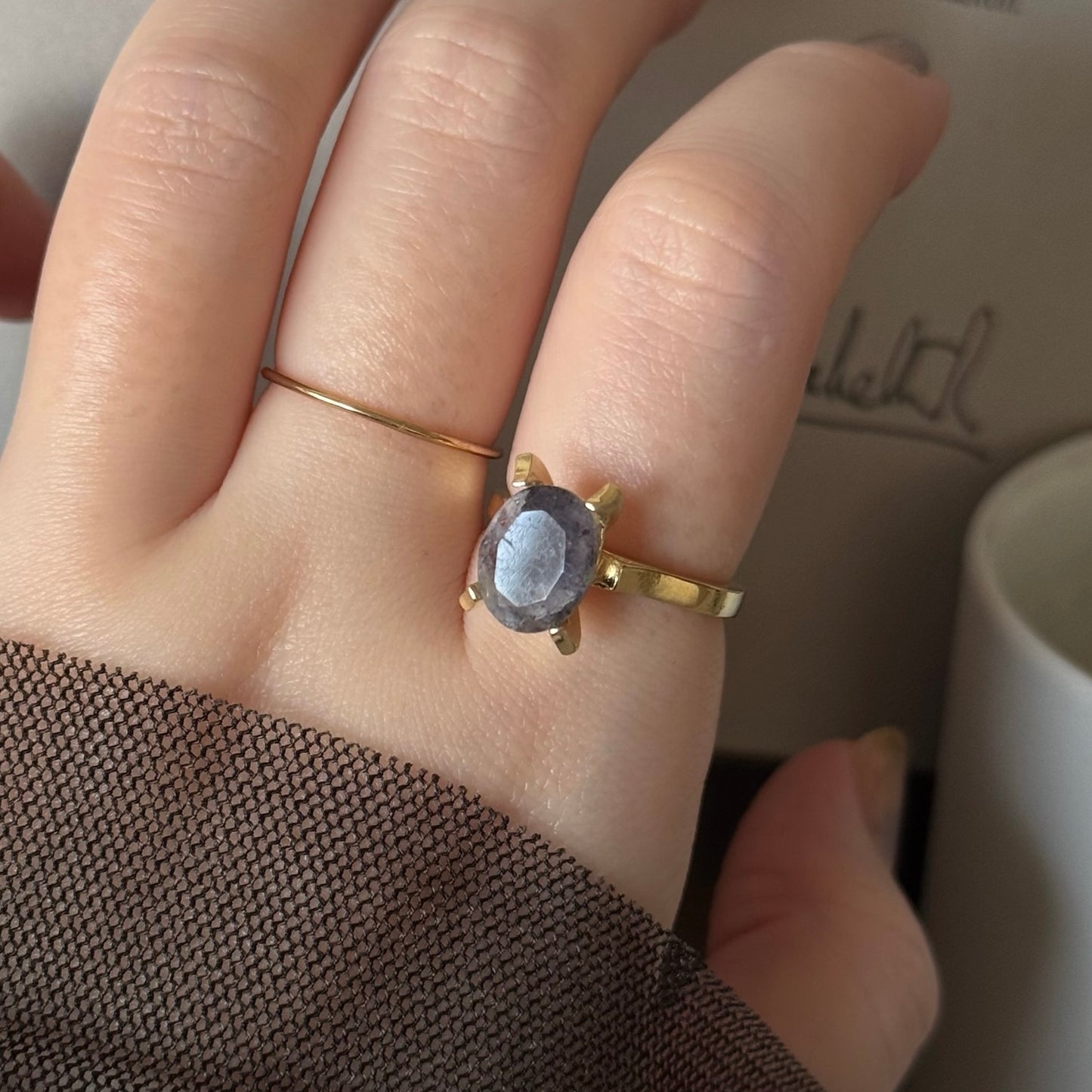 [ bloodshot Iolite ] classic gold [ free size ]