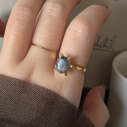 [ bloodshot Iolite ] classic gold [ free size ]