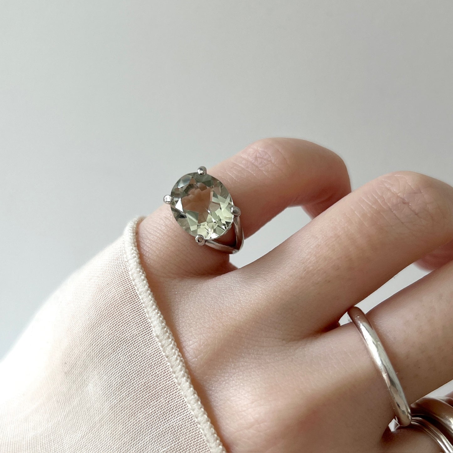 [ green amethyst  ] reine -pinky silver