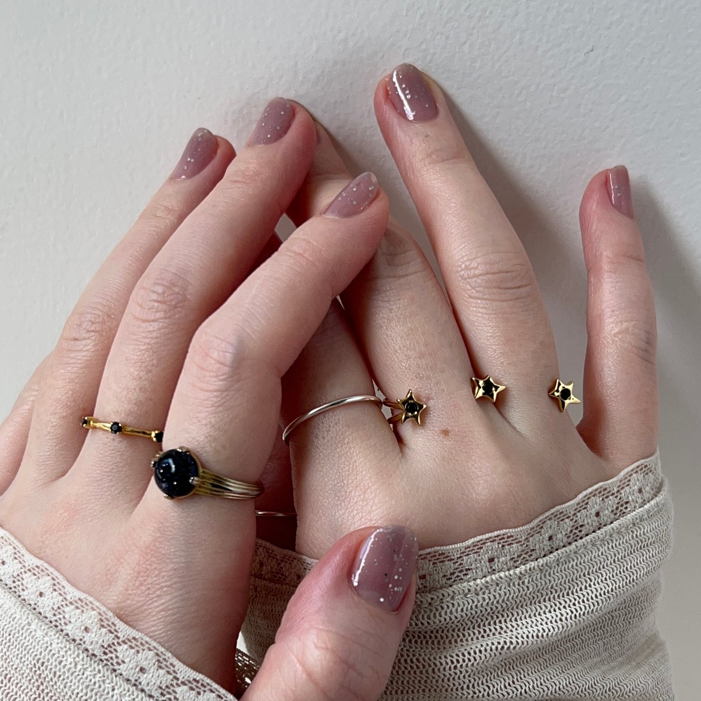 [ black spinel ] orion ring gold [ free size ]