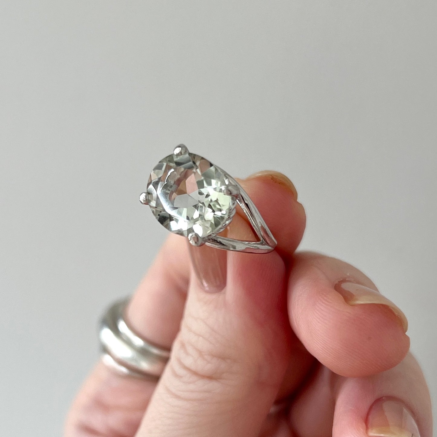 [ green amethyst  ] reine -pinky silver