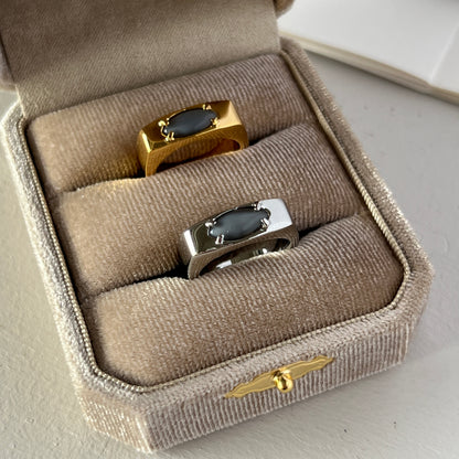 [ gray moon glass ] europa gold