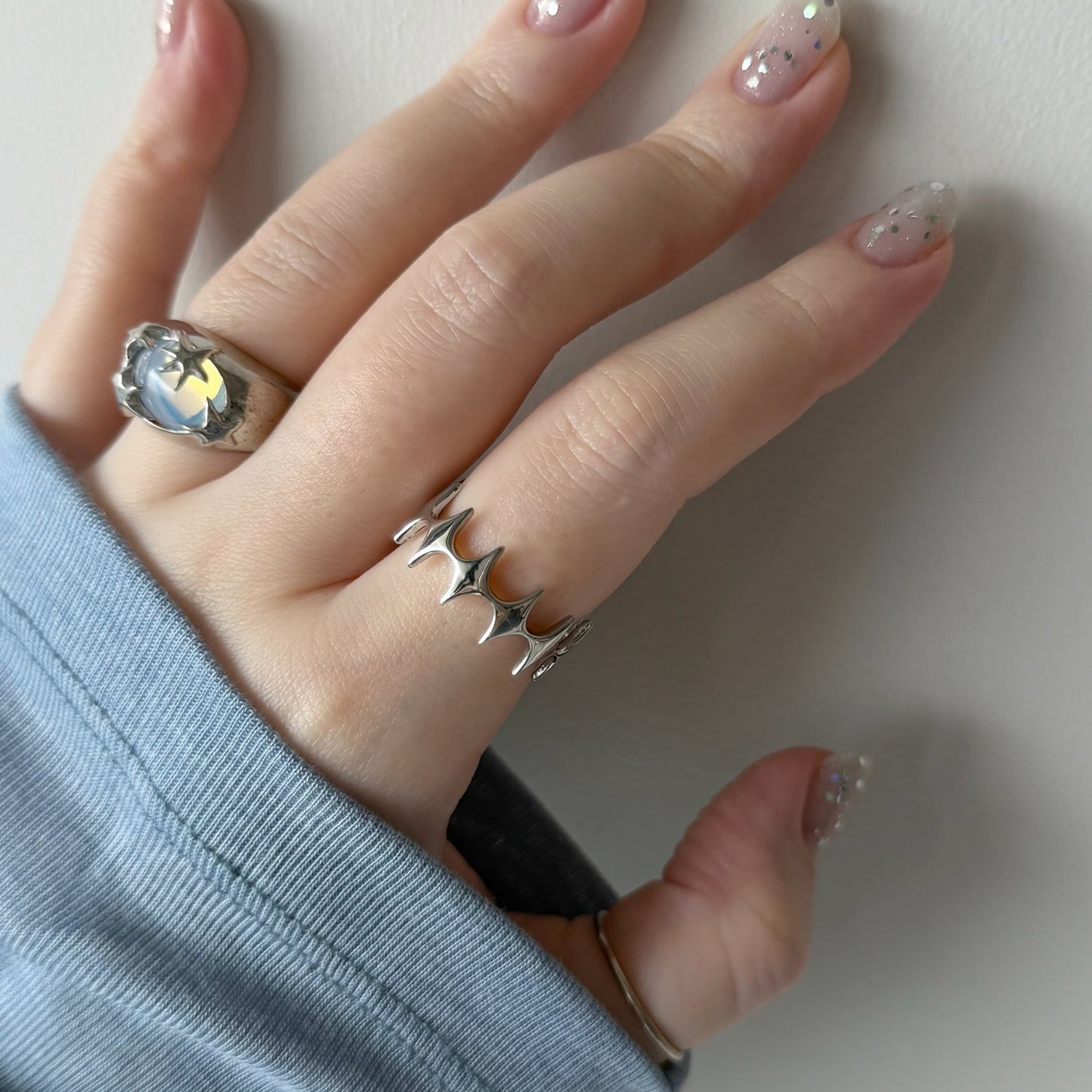 [ silver ] diamond shaped ring