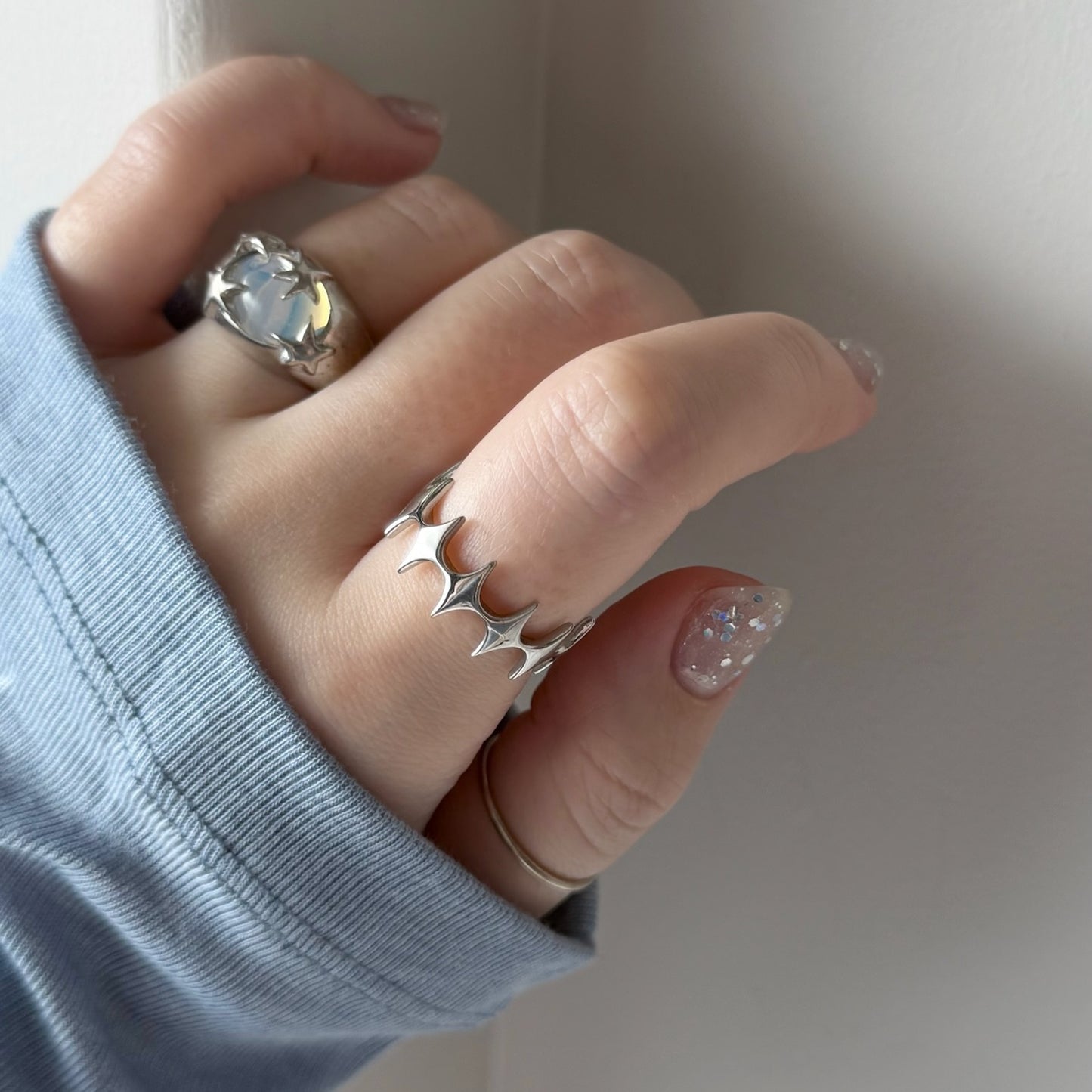 [ silver ] diamond shaped ring