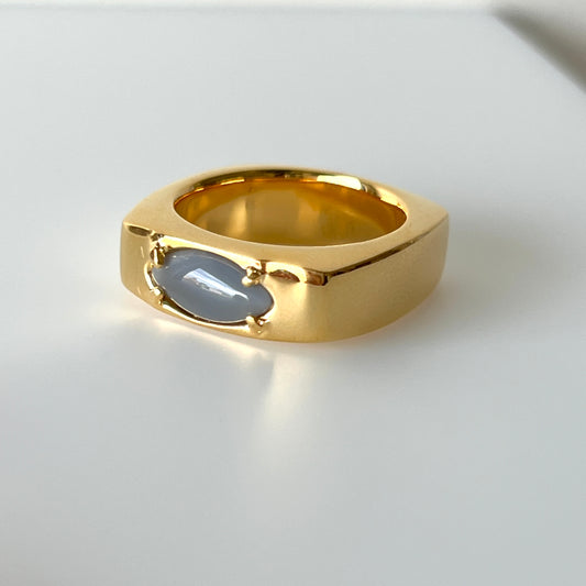 [ gray moon glass ] europa gold