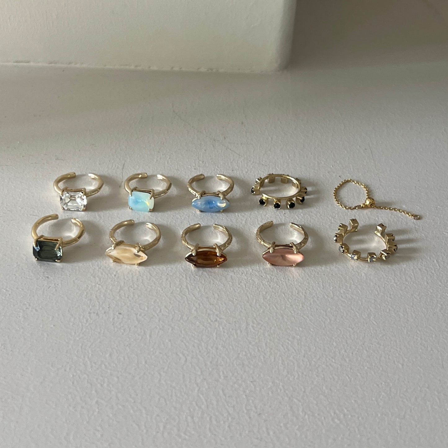 09. [ opal ] gem OCTAGON gold [ free size ]
