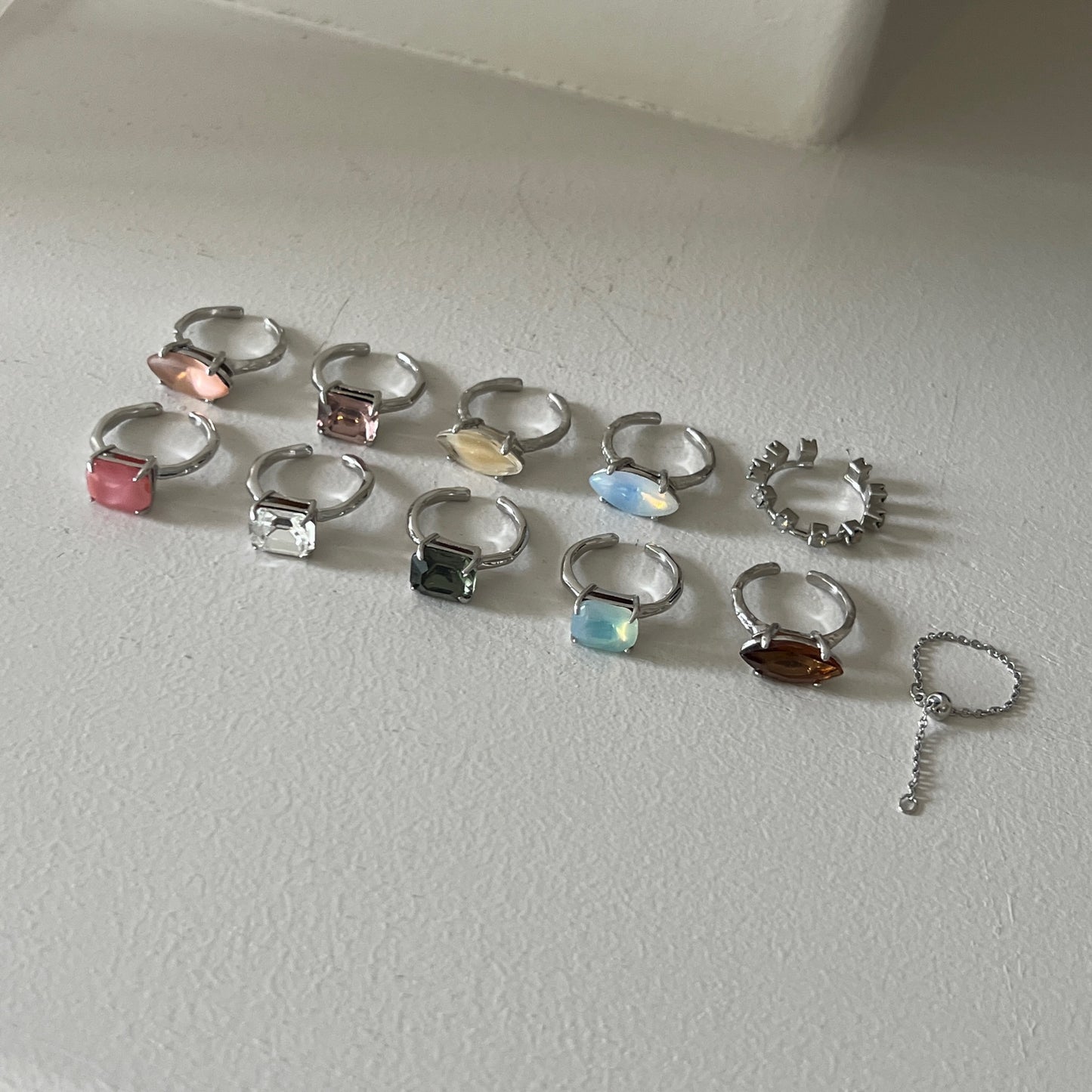 10. [ crystal ] gem OCTAGON silver