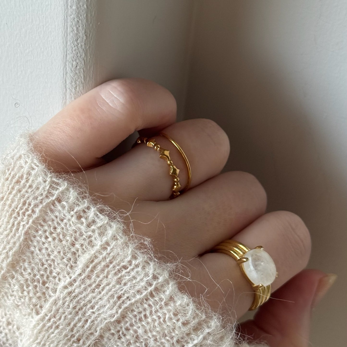 [ gold ] stella wreath ring [ free size ]