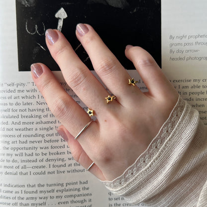 [ black spinel ] orion ring gold [ free size ]
