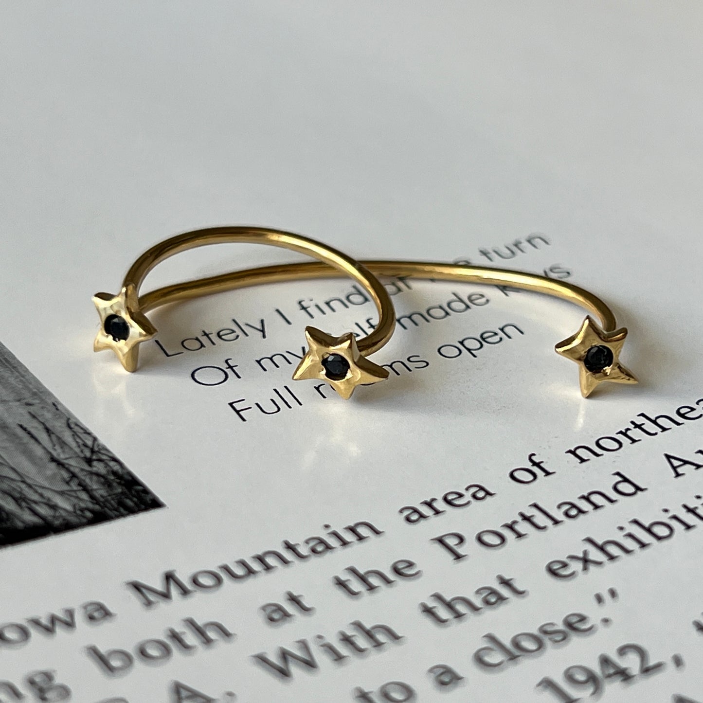 [ black spinel ] orion ring gold [ free size ]