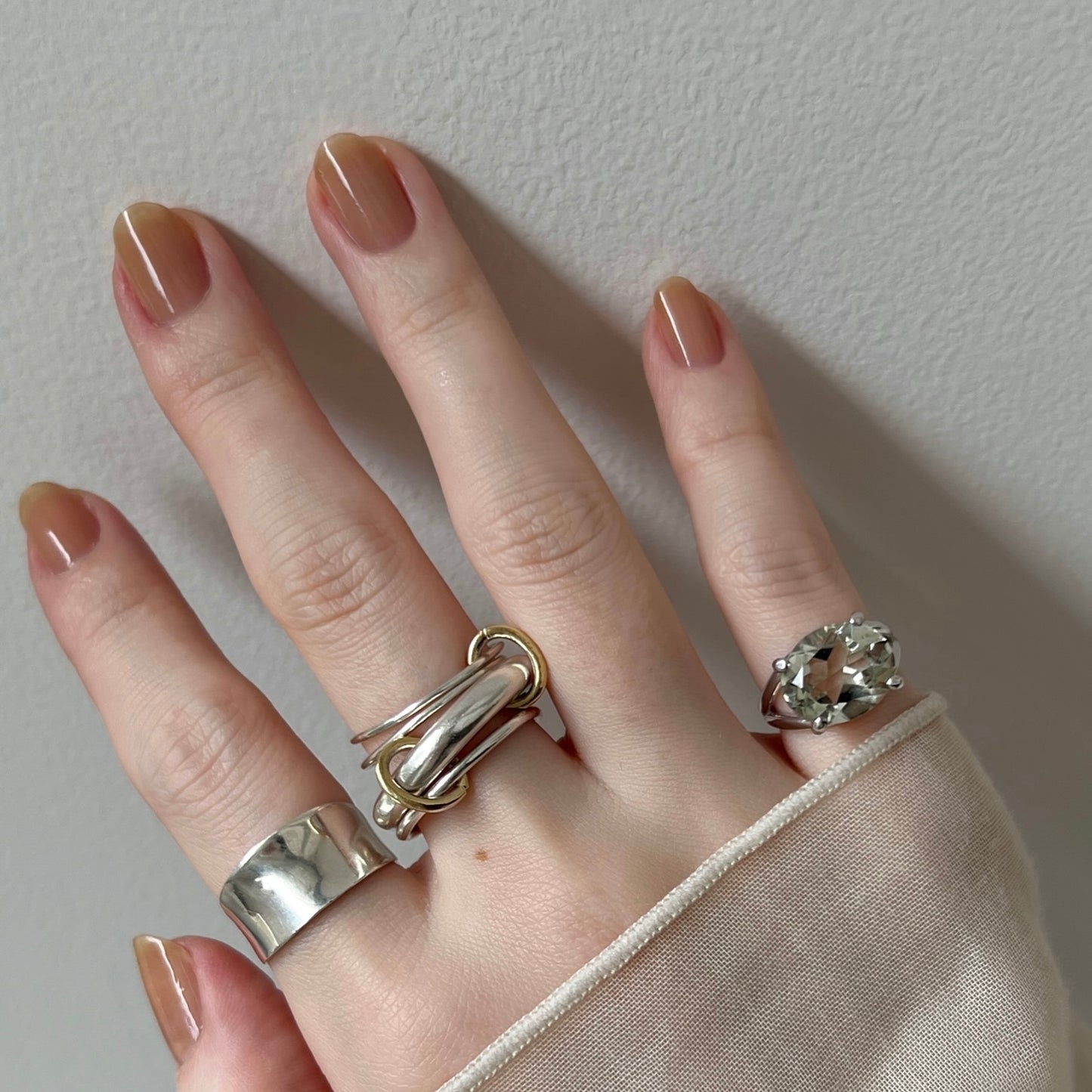 [ green amethyst  ] reine -pinky silver