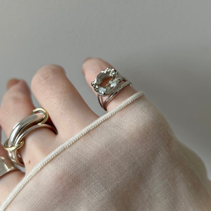 [ green amethyst  ] reine -pinky silver