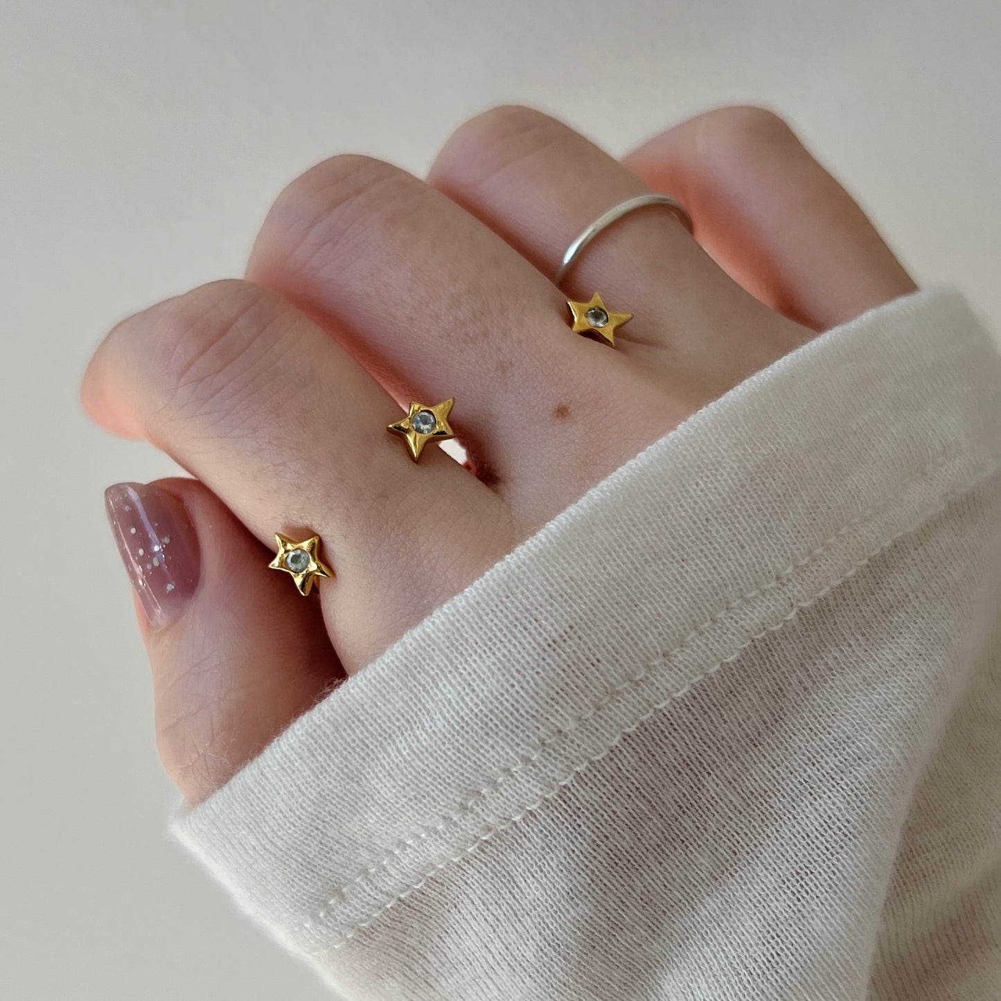 [ moon stone ] orion ring gold [ free size ]