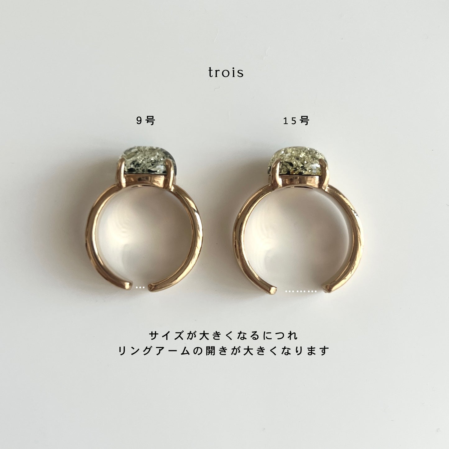 [ mirror glass stone ] trois silver