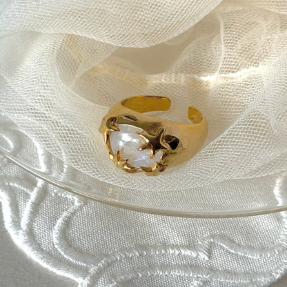 [ rainbow moon stone ] twinkle ring gold