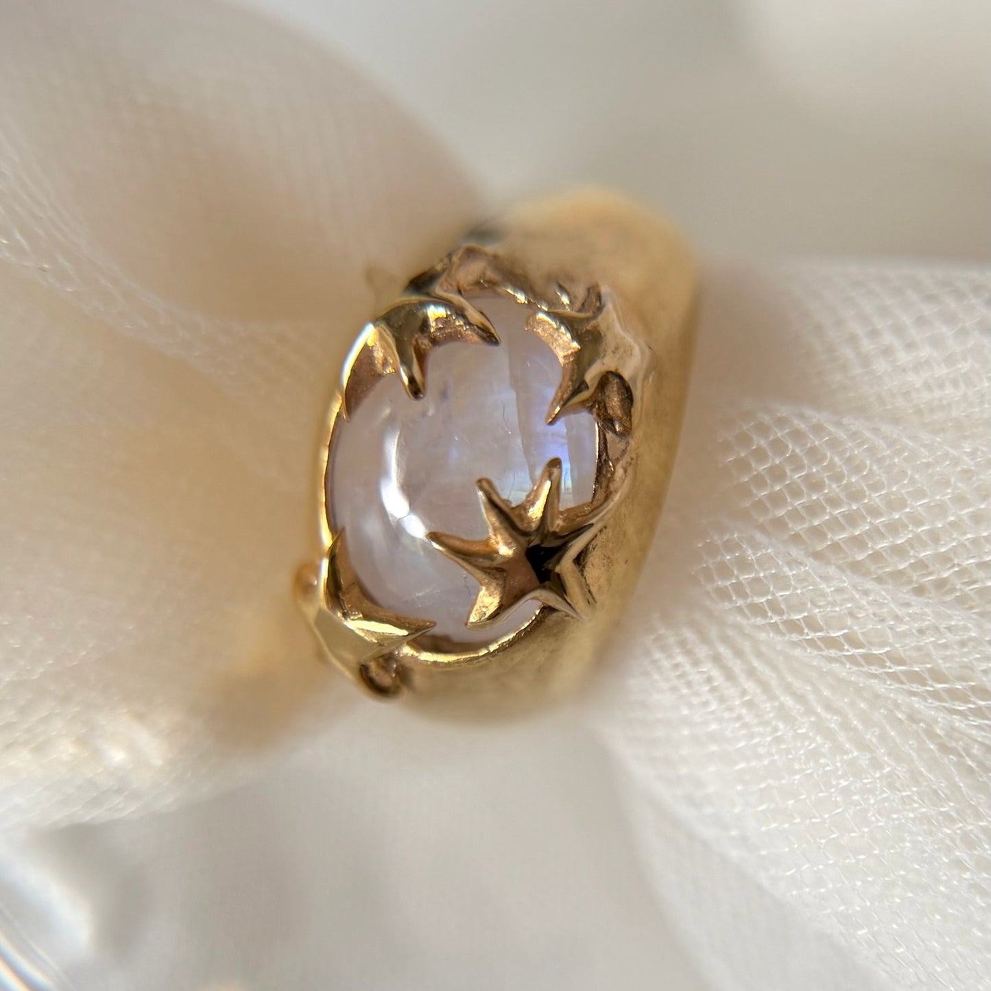[ rainbow moon stone ] twinkle ring gold