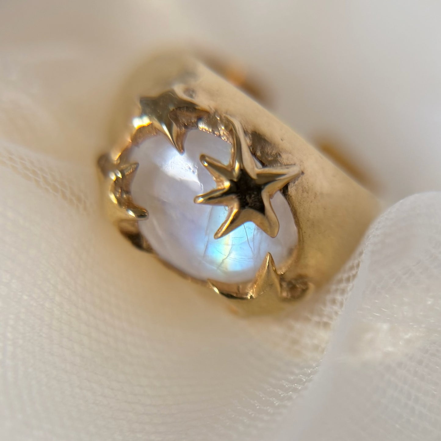 [ rainbow moon stone ] twinkle ring gold