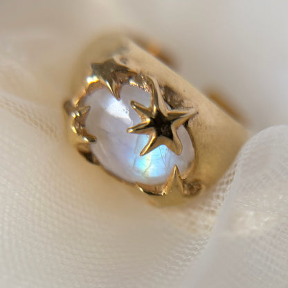 [ rainbow moon stone ] twinkle ring gold
