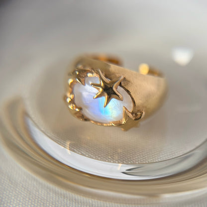 [ rainbow moon stone ] twinkle ring gold