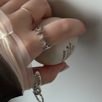 [ silver ] diamond shaped ring