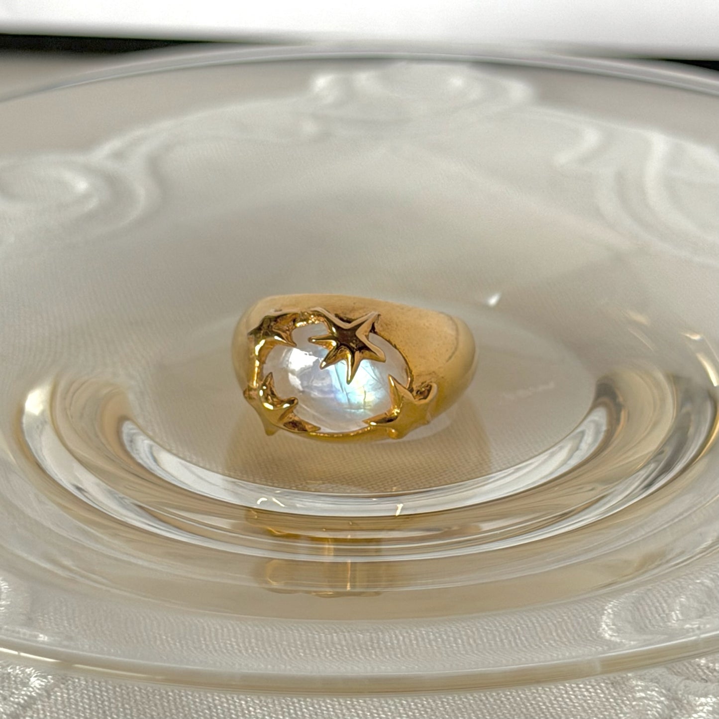 [ rainbow moon stone ] twinkle ring gold