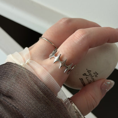 [ silver ] diamond shaped ring