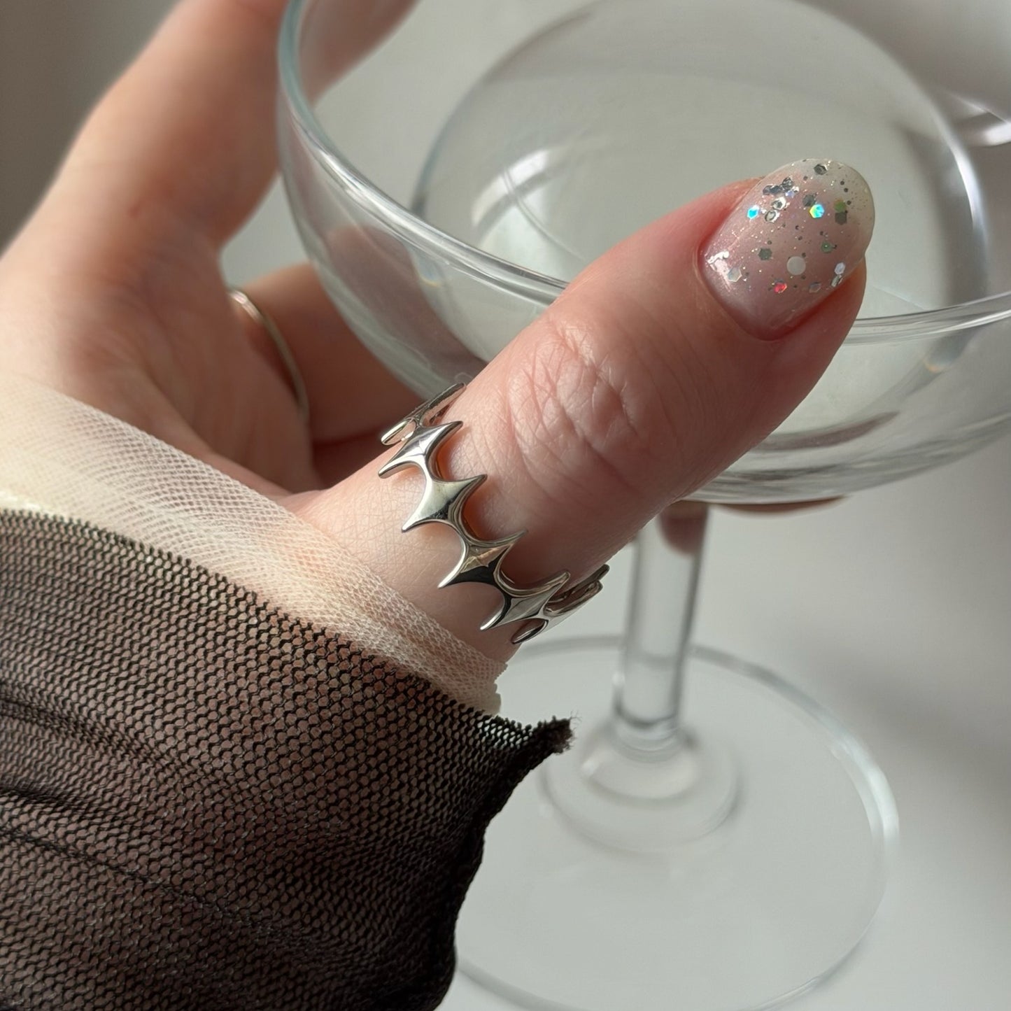 [ silver ] diamond shaped ring