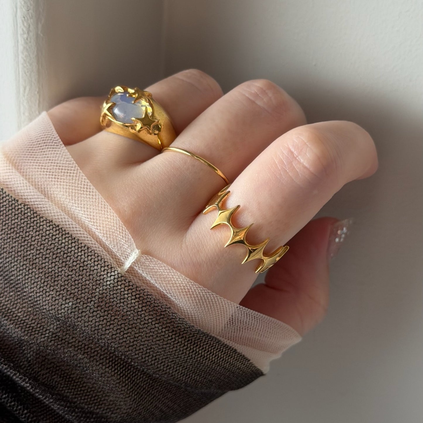 [ gold ] diamond shaped ring
