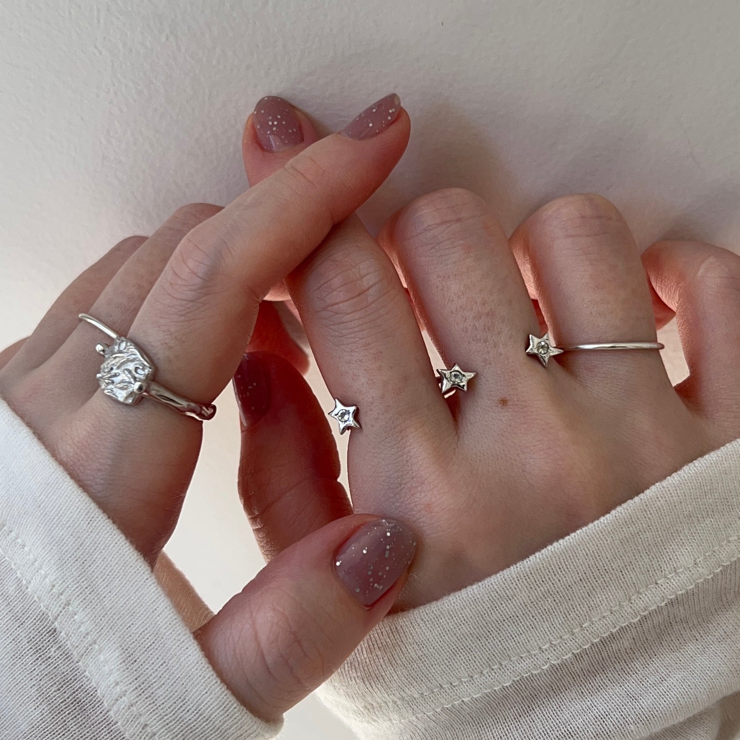 [ moon stone ] orion ring silver [ free size ]