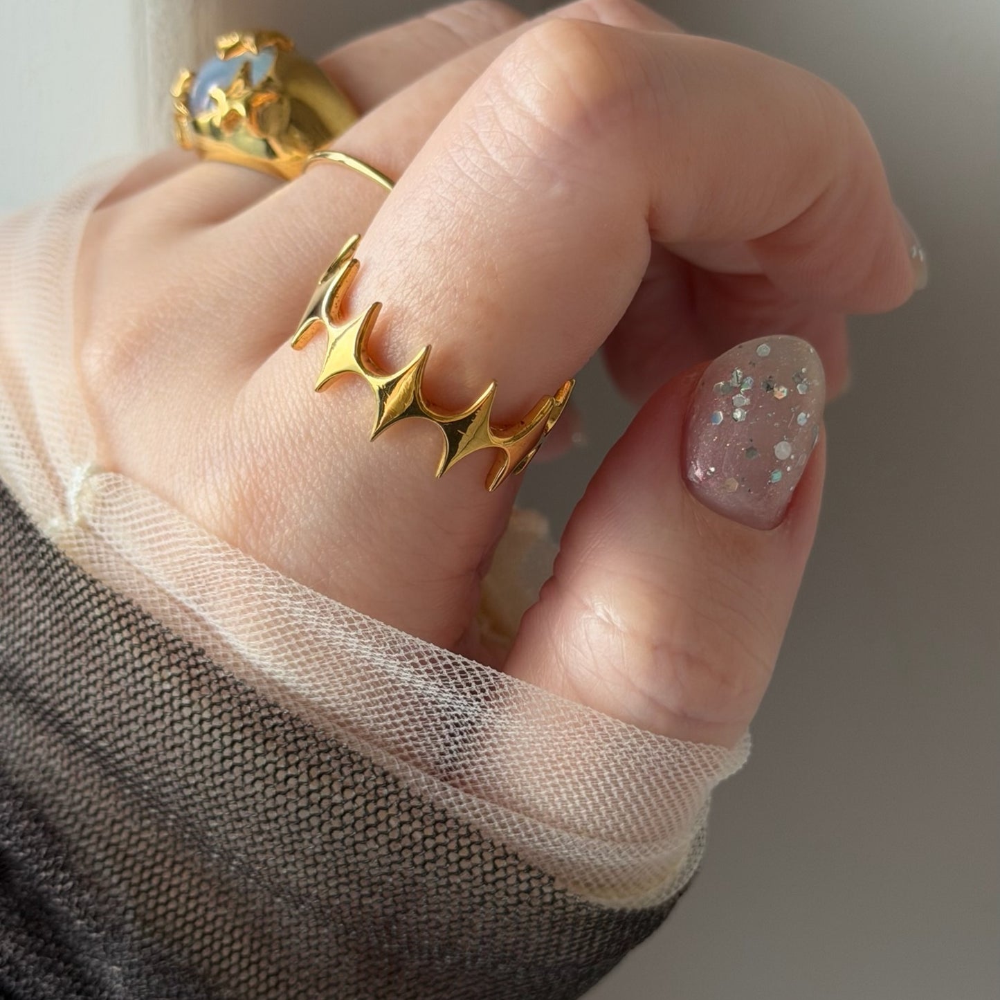 [ gold ] diamond shaped ring