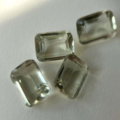 [ green amethyst ] rectangle faceted cut silver [ free size ]