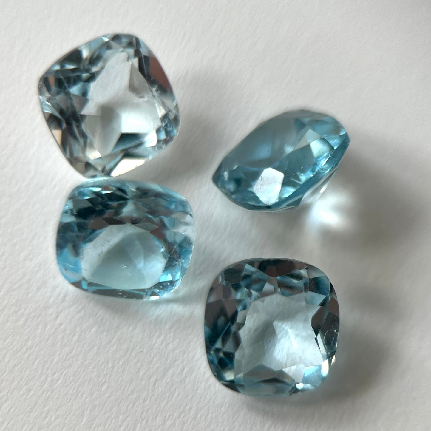 [ sky blue topaz ] square faceted cut silver [ free size ]