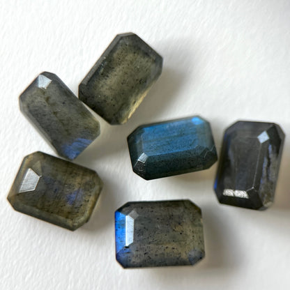 [ labradorite ] rectangle faceted cut silver [ free size ]