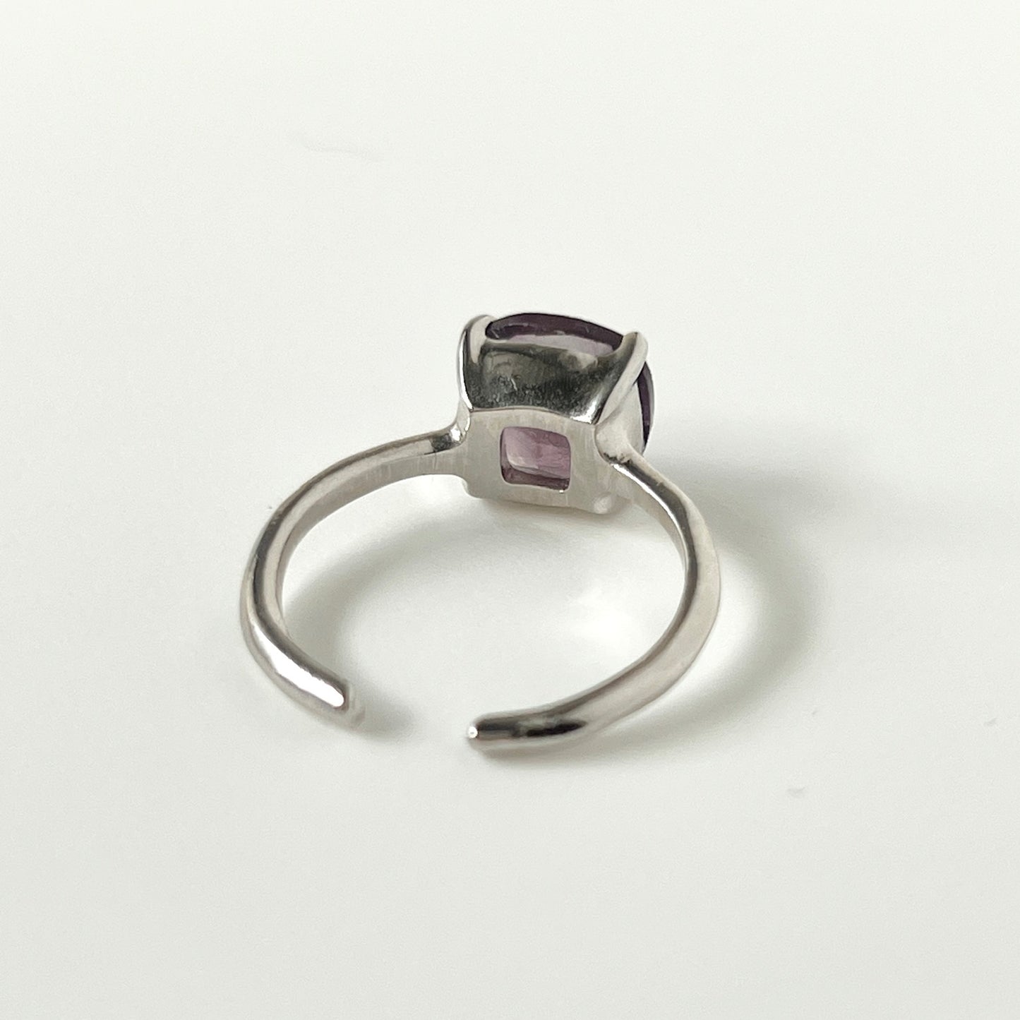 [ fluorite ] square faceted cut silver [ free size ]