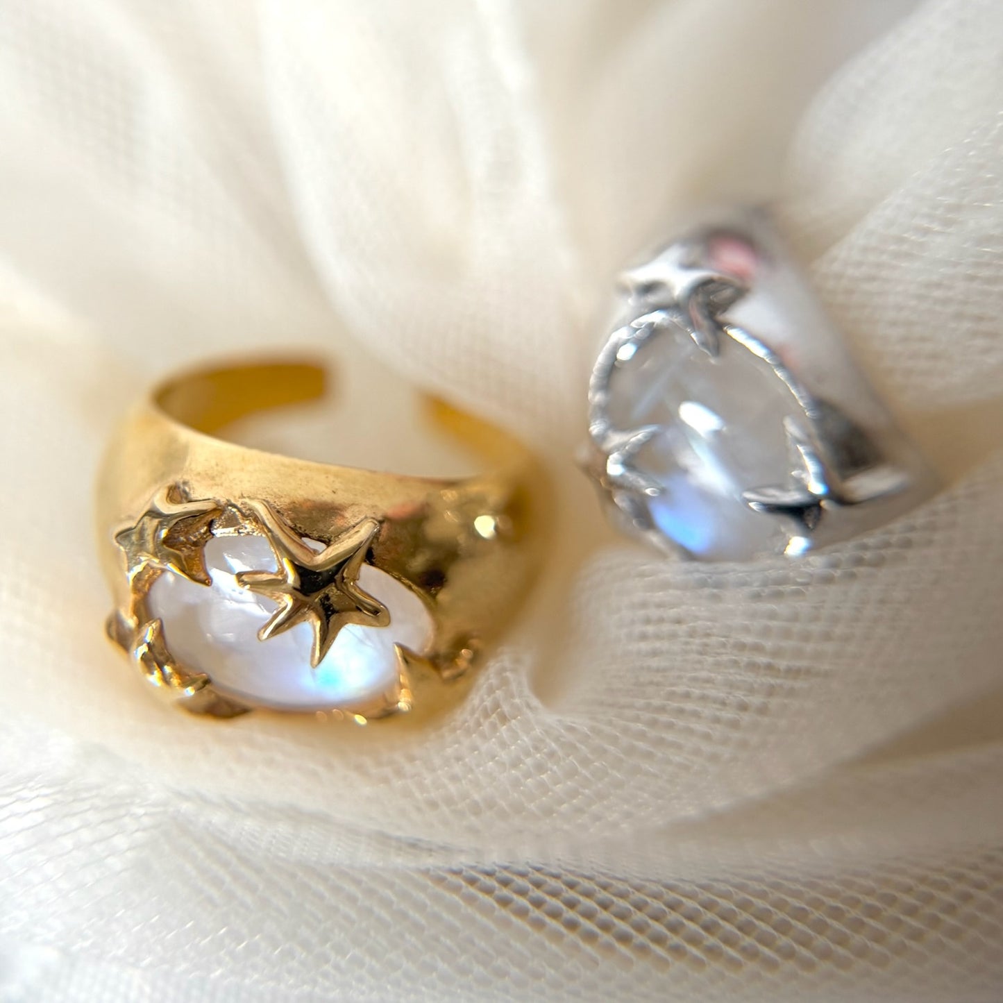 [ rainbow moon stone ] twinkle ring gold