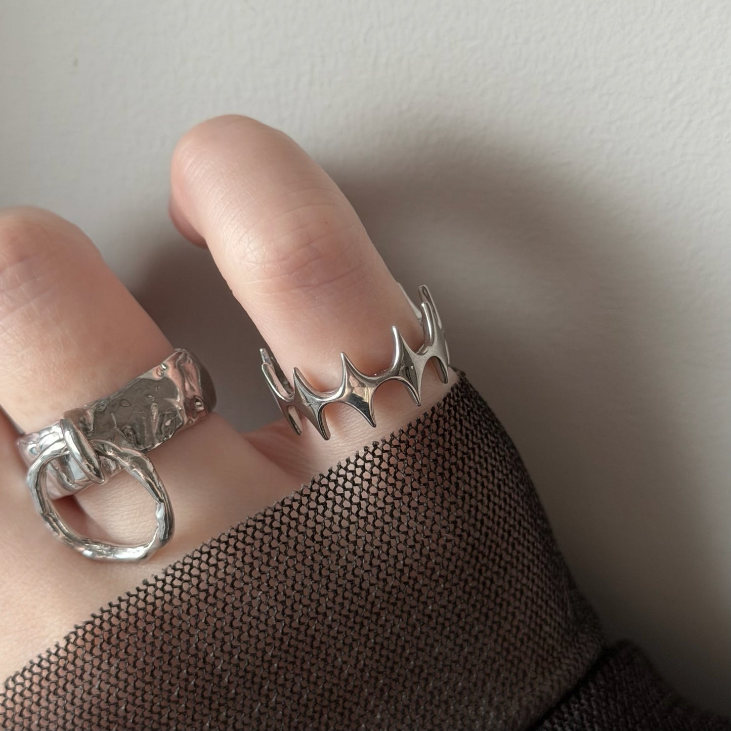[ silver ] diamond shaped ring