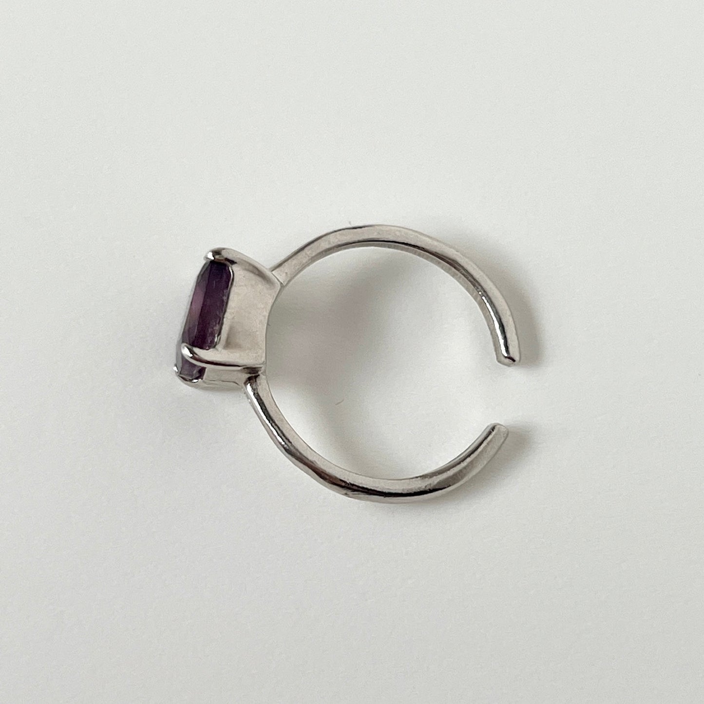 [ fluorite ] square faceted cut silver [ free size ]