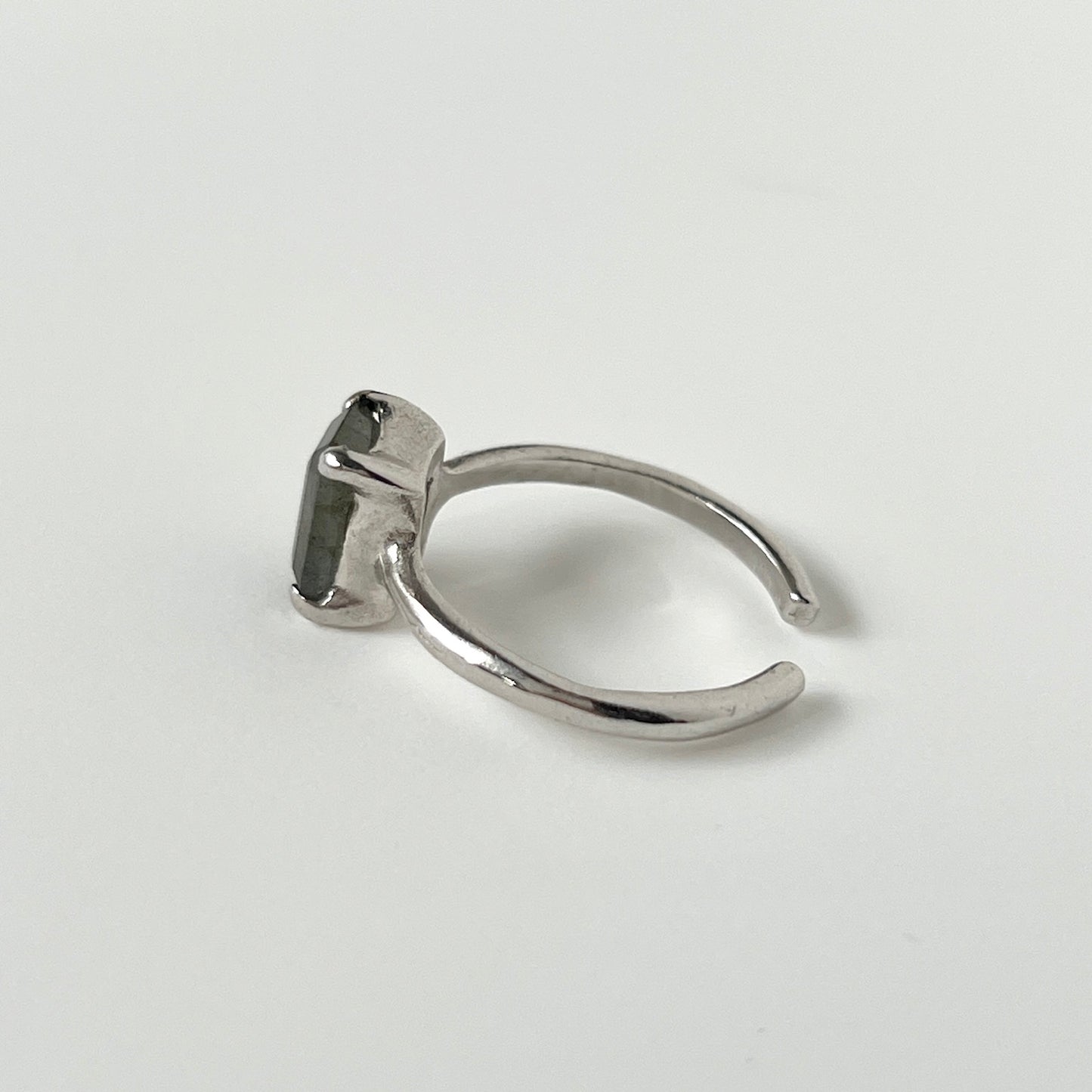 [ labradorite ] rectangle faceted cut silver [ free size ]