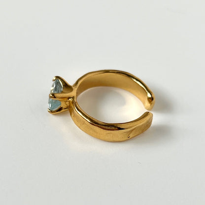 [ sky blue topaz  ] um gold ring [ free size ]