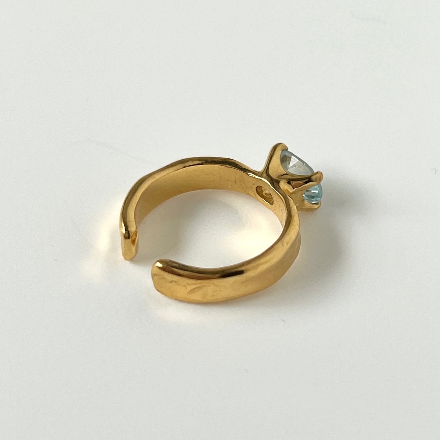 [ sky blue topaz  ] um gold ring [ free size ]