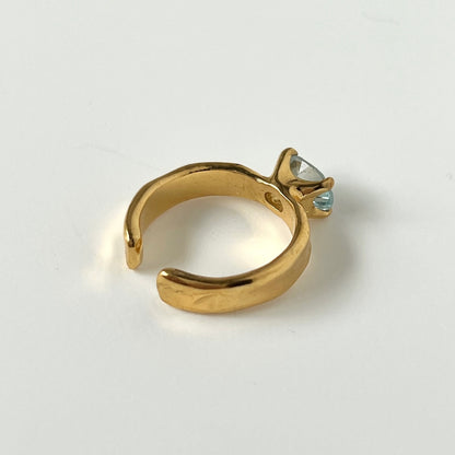 [ sky blue topaz  ] um gold ring [ free size ]