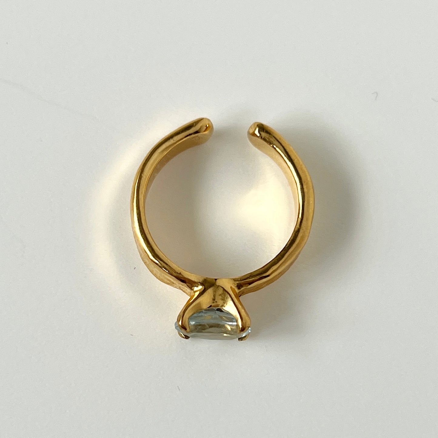 [ sky blue topaz  ] um gold ring [ free size ]