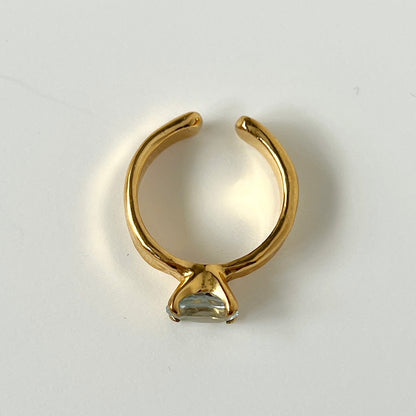 [ sky blue topaz  ] um gold ring [ free size ]