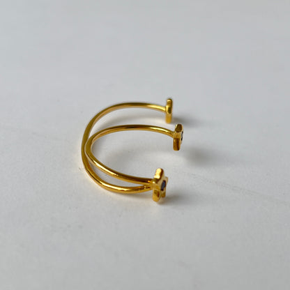 [ black spinel ] orion ring gold [ free size ]