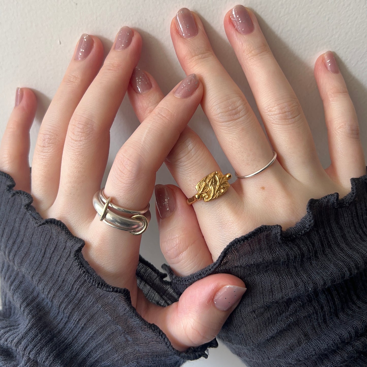 [ gold ] sculpture ring [ free size ]