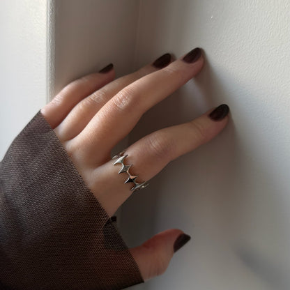 [ silver ] diamond shaped ring