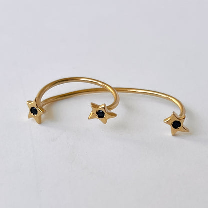 [ black spinel ] orion ring gold [ free size ]