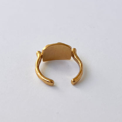 [ gold ] sculpture ring [ free size ]